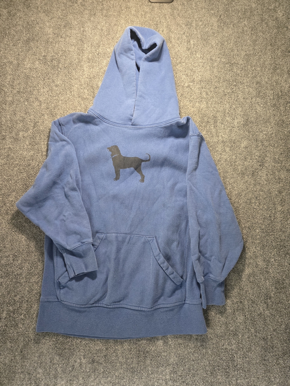 The Black Dog Light Blue Hoodie with Dog Silhouette